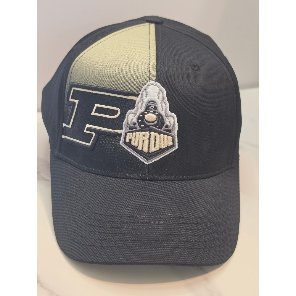Purdue Boilermakers Hat Captivating Headgear Black Gold NCAA Train Logo Stretch